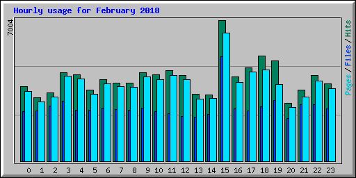 Hourly usage for February 2018